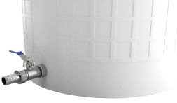 Бочка пластиковая садовая с краном 3/4" из латуни для дождевой воды и полива, 150л, белый [382]