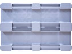 Паллет (поддон) пластиковый сплошной гигиенический на 3-х полозьях, 1200x800х160 мм, серый [IR 1208-3R-G]