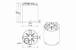 Емкость пластиковая для хранения удобрений (КАС/ЖКУ) ЭКОПРОМ T с откидной крышкой, 3000 л, красный [4013.3000.101.000]