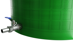 Бочка пластиковая садовая с краном 3/4" из латуни для дождевой воды и полива, 300л, зеленый [333]