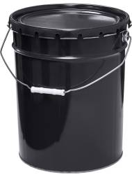 Ведро металлическое, ВМк 20ч, 20 л, крышка-корона, черный [5039]