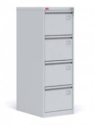Шкаф металлический картотечный (картотека) Пакс-Металл КР-4, A4, 4 ящика, 1335x465x630 мм