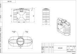 Емкость пластиковая прямоугольная для хранения воды, жидкостей и дизельного топлива, 500 л, черный [TSN500S1]