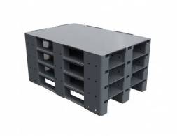 Паллет (поддон) пластиковый сплошной на 3-х полозьях, 1200x800x150 мм, серый [02.117F.91.PEF.S.]
