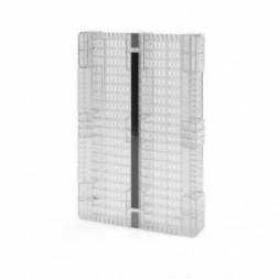 Паллет (поддон) пластиковый перфорированный на 3-х полозьях серый усиленный, 1200x800x150 мм, серый [02.117.91.PEF.S.Т10X]