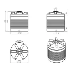 Емкость для хранения жидких минеральных удобрений (КАС, ЖКУ и др) 2000 ЭВЛ красный