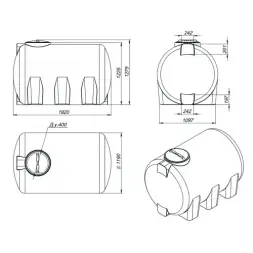 Емкость для хранения жидких минеральных удобрений (КАС, ЖКУ и др) 2000 H красный