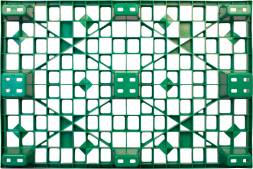 Паллет (поддон) пластиковый перфорированный вкладываемый на 9-ти ножках, 1200х800х160 мм, зеленый [TR 1208 L]