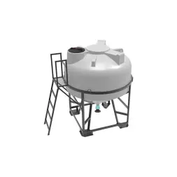 Емкость ЦКТ 3000 л с патрубком 160мм с фланцем белая в обрешетке с лестницей